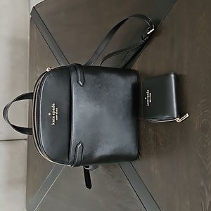 Black Kate Spade Staci Dome Backpack with Wallet
